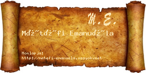 Mátéfi Emanuéla névjegykártya